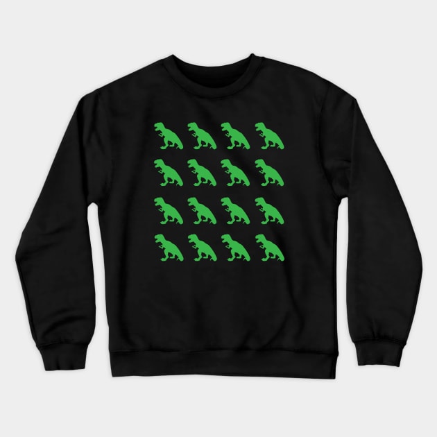 Green Dinos Crewneck Sweatshirt by gennarmstrong